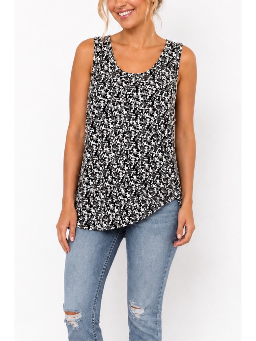 Simply Vera Wang black, gray and white tank top size medium